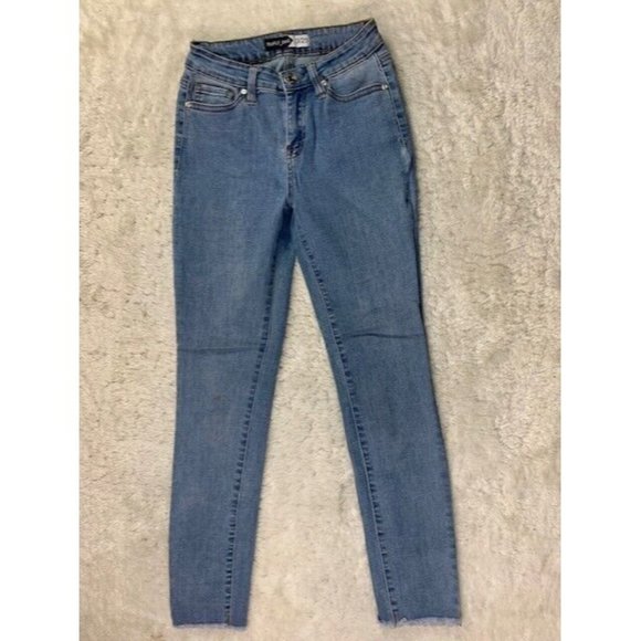 Truffle Size 3 25 Womens Jeans Skinny Raw Hem Stretch Light Wash Mid Rise - Picture 1 of 3